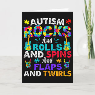 Cartão Autismo Rocks Rolls Spins Flaps Conscientização Cr