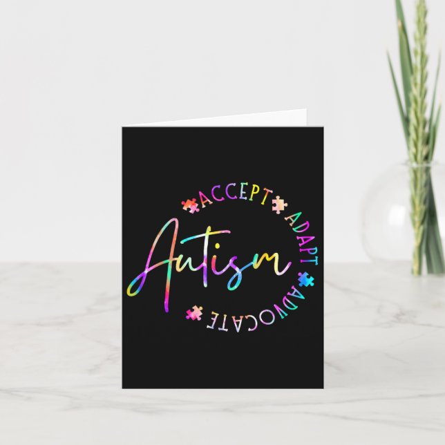 Cartão Autismo Sensibilização Aceite Adaptar Advocate Aut (Frente)