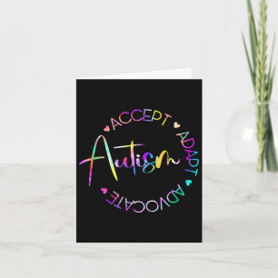 Cartão Autismo Sensibilização Aceite Adaptar Advocate Aut