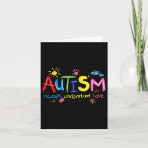 Cartão Autismo Sensibilização Aceite Compreender Professo