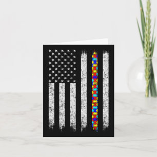 Cartão Autismo Sensibilização Bandeira Americana
