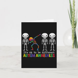 Cartão Autismo Sensibilização Dabbing Skeleton Não É Um D