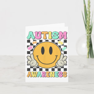 Cartão Autismo Sensibilização Homens Mulheres Sorriem Aut