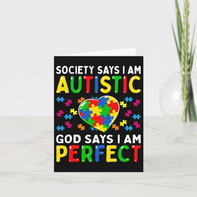 Cartão Autismo Sensibilização Sociedade Diz Que Eu Sou Au (Frente)