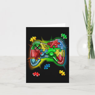 Cartão Autismo Sensibilização Vídeo Controlador de Jogo Q