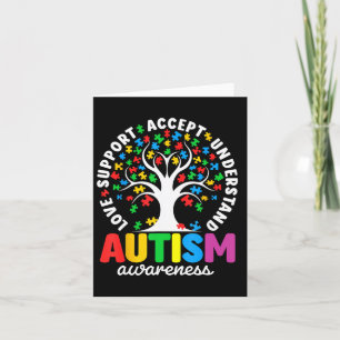 Cartão Autismo Shirt Love Aceita Suporte Autismo Autismo