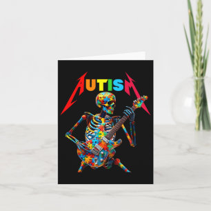 Cartão Autismo Skeleton Guitar Player Rock Music Autism A