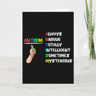 Cartão Autismo Único Totalmente Inteligente Às Vezes Mist