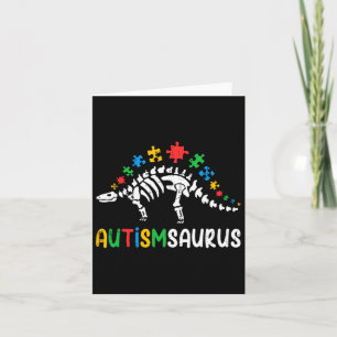 Cartão Autismsaurus Dinossaur Boys Crianças Toddler Autis