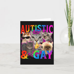 Cartão Autista e Gay Meme de Gato Engraçado Bootleg Homen