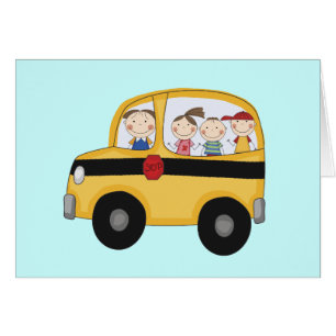Cartão Auto escolar com t-shirt e presentes dos miúdos
