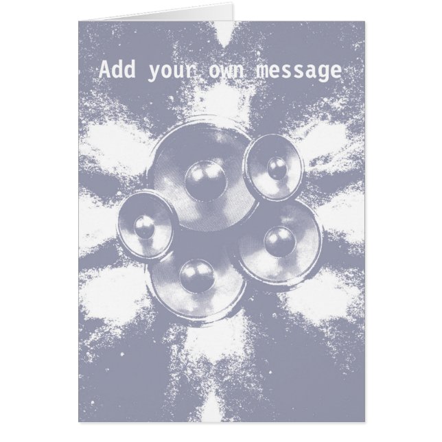 Cartão Auto-falantes de música azuis-claros (Frente)