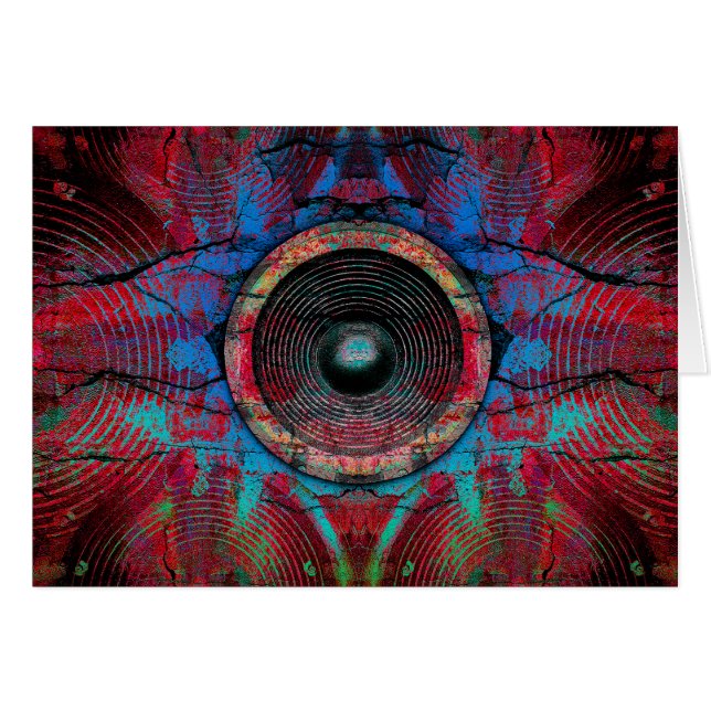 Cartão Auto-falantes de música vermelha em uma parede rac (Frente Horizontal)