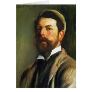 Cartão Auto-Retrato de Sargent- do cantor de John