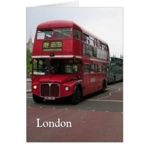 Cartão Autocarro de dois andares de Londres personalizado