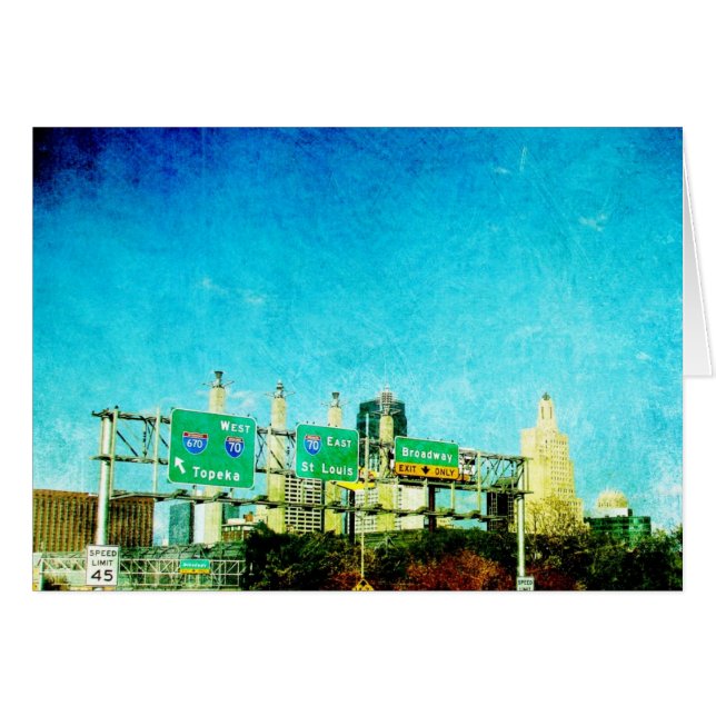 Cartão Autoestrada Kansas City (Frente Horizontal)