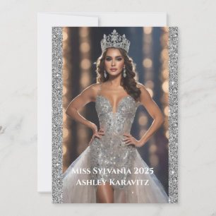 Cartão Autografo Miss Pageant Glitter