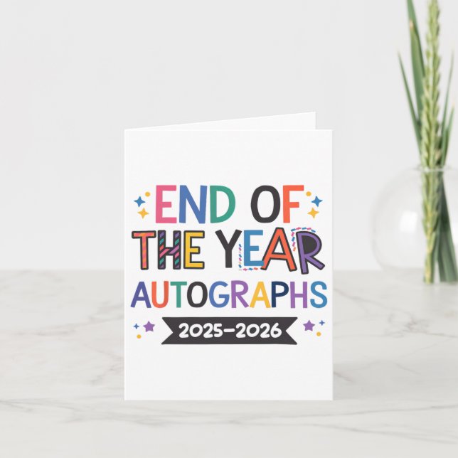 Cartão Autógrafos de Fim de Ano 2025-2026 Último Dia na E (Frente)