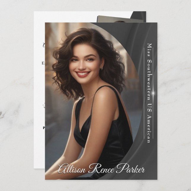 Cartão Automático de Chapa do Shimmer para Pageant (Frente/Verso)