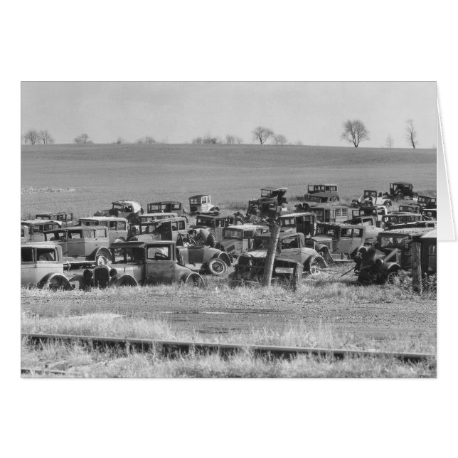 Cartão Automóveis abandonados, 1935 (Frente Horizontal)