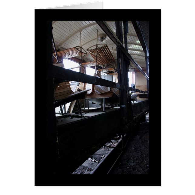 Cartão Automóveis de passageiros sem paredes de madeira L (Frente)