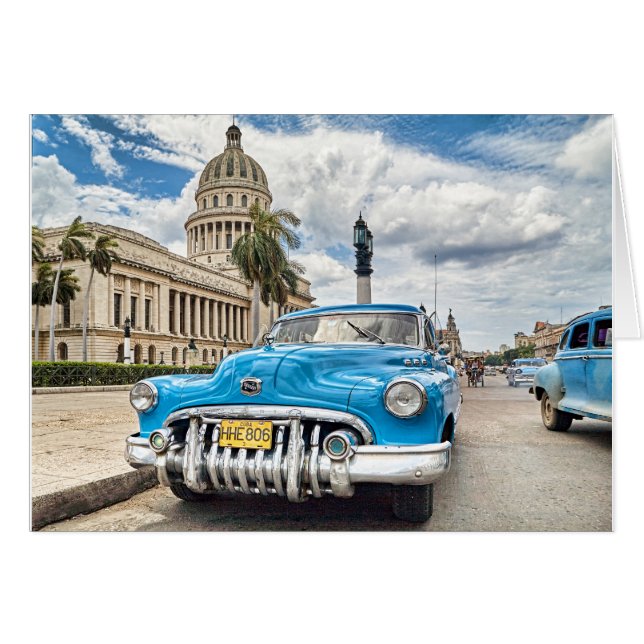 Cartão Automóvel retrô (Frente Horizontal)