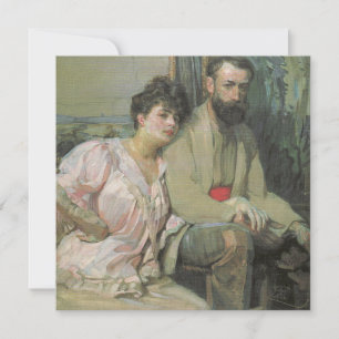 Cartão Autorretrato com Esposa (por Frantisek Kupka)