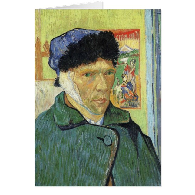 Cartão Autorretrato com Orelha Bandada por Van Gogh (Frente)