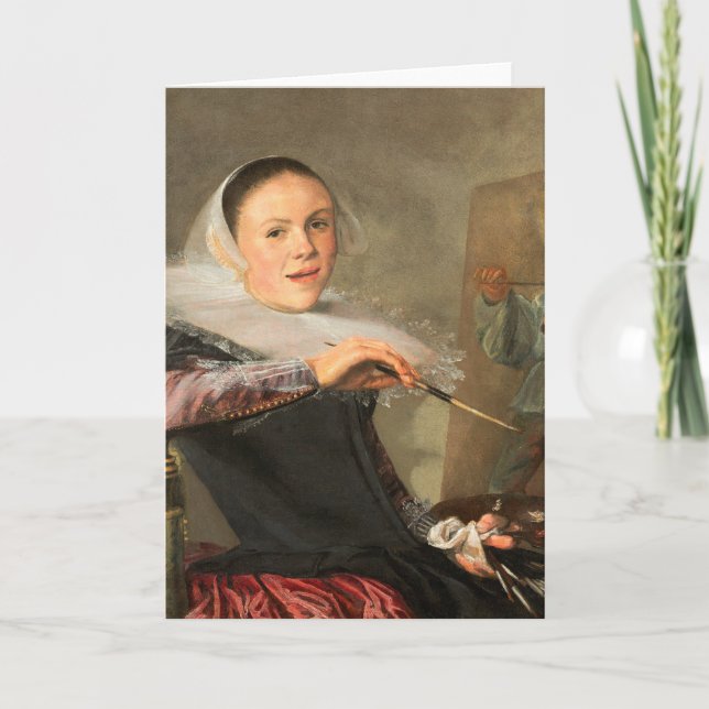 Cartão Autorretrato de Judith Jans Leyster (Frente)