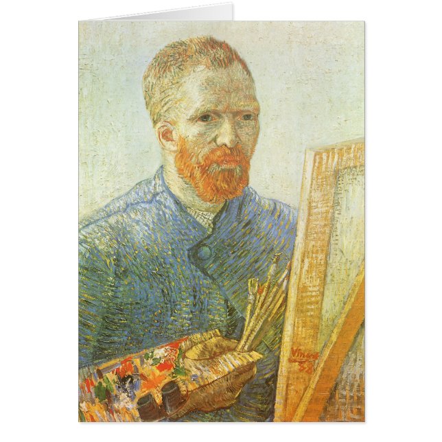 Cartão Autorretrato na frente de Easel, Vincent van Gogh (Frente)