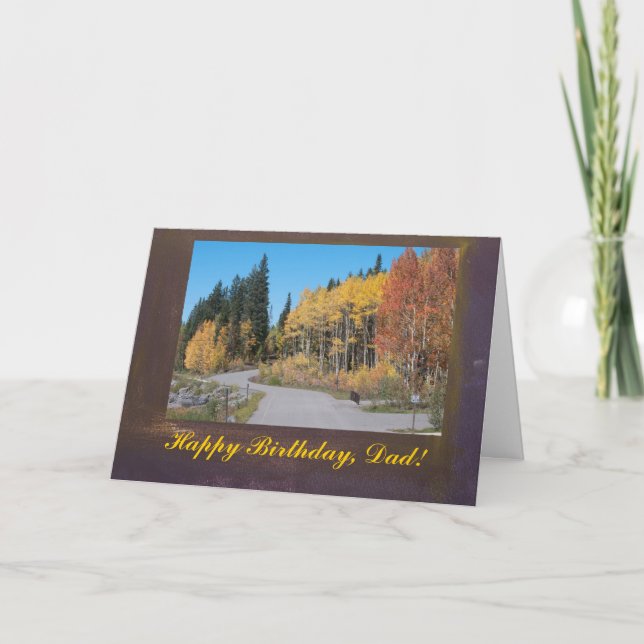 Cartão Autumn Aspens Happy Birthday, Dad Card (Frente)
