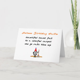 Cartão Autumn Birku Um Feliz Poema De Aniversário