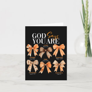 Cartão Autumn Christian Thankaking Coquette Arco Deus Dig