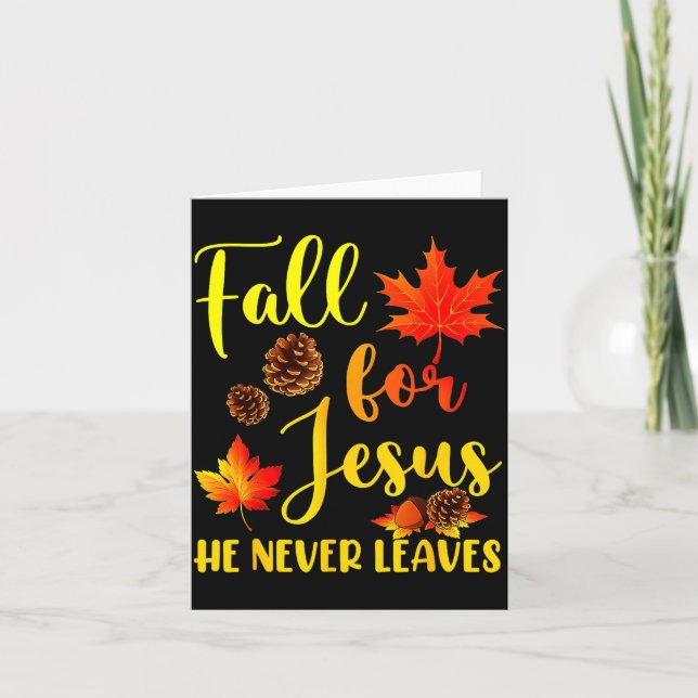 Cartão Autumn Christian Thanksgiving Fall For Jesus He Ne (Frente)