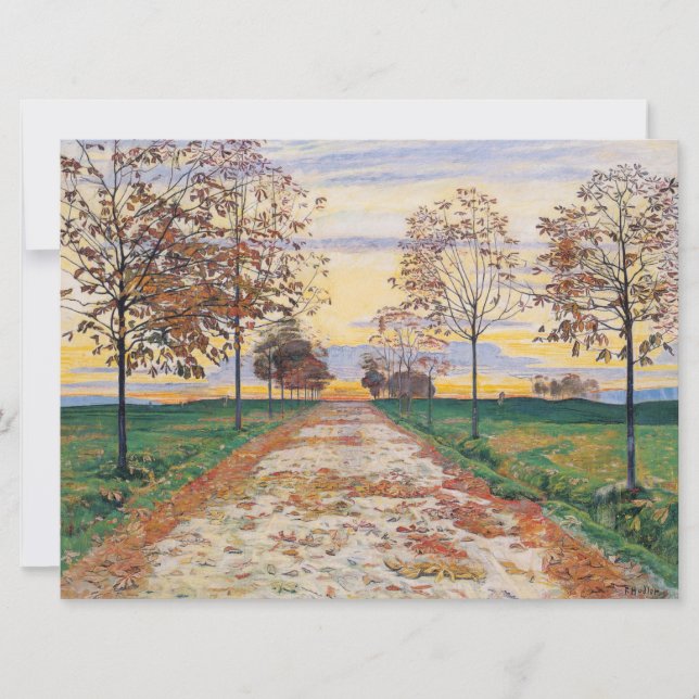 Cartão Autumn Evening (por Ferdinand Hodler) (Frente)