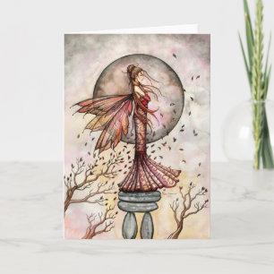 Cartão Autumn Fairy Ruby in the Wind Card