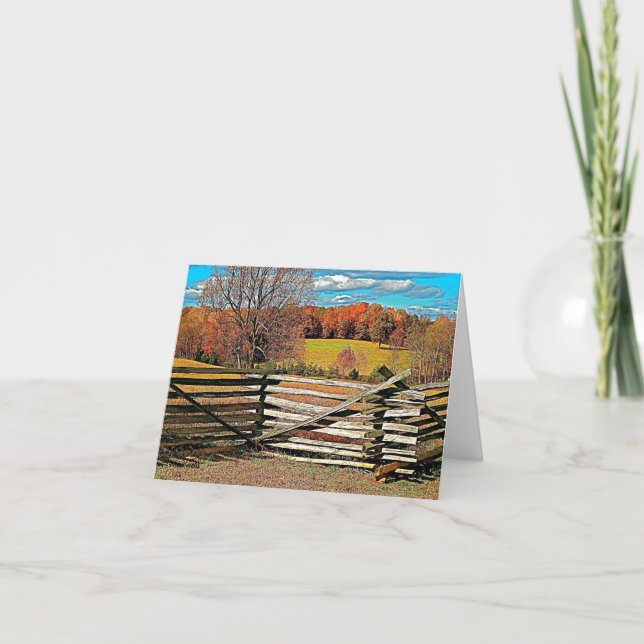 Cartão Autumn, Fall Farm Scenery Note Card (Frente)