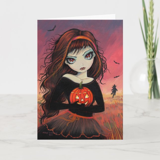 Cartão Autumn Fire Halloween Greeting Card (Frente)