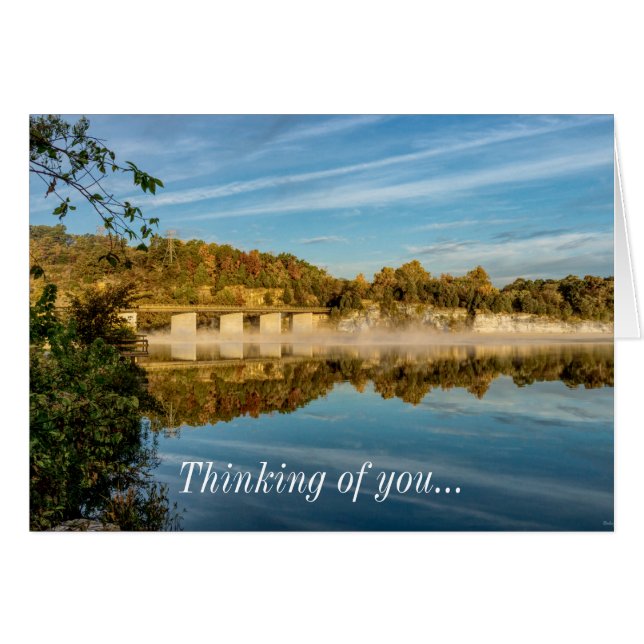 Cartão Autumn Glow Lake Springfield (Frente horizontal)