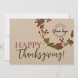 Cartão Autumn Happy Thankdando Logotipos Personalizados