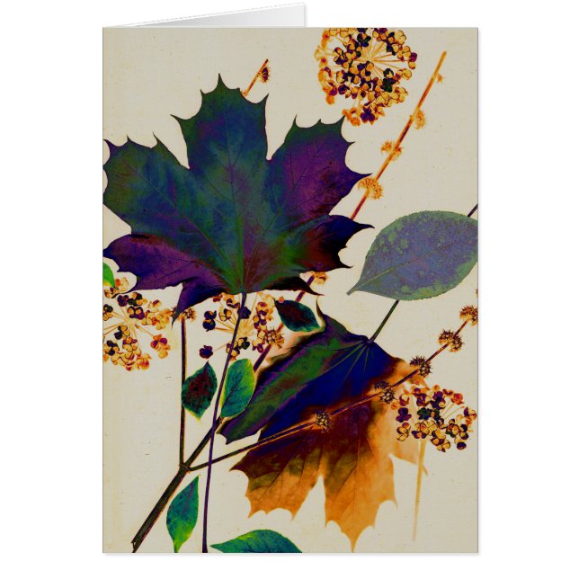 Cartão Autumn Leaves em Royal Colors (Frente)