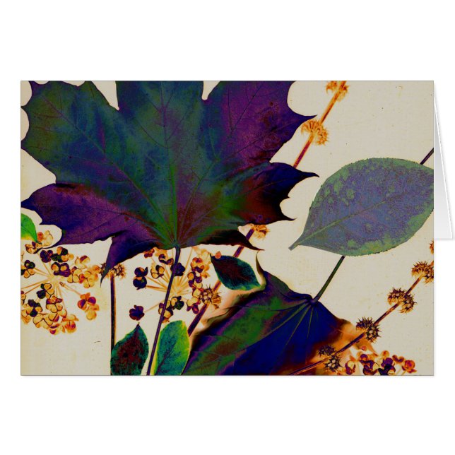 Cartão Autumn Leaves em Royal Colors (Frente Horizontal)