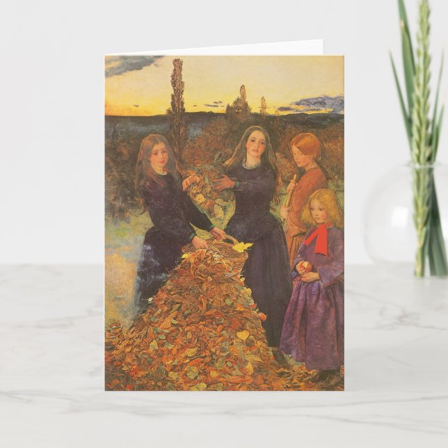 Cartão Autumn Leaves por Sir John Everett Millais (Frente)