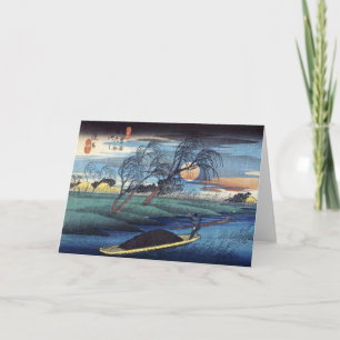 Cartão Autumn Moon at Seba, Hiroshige