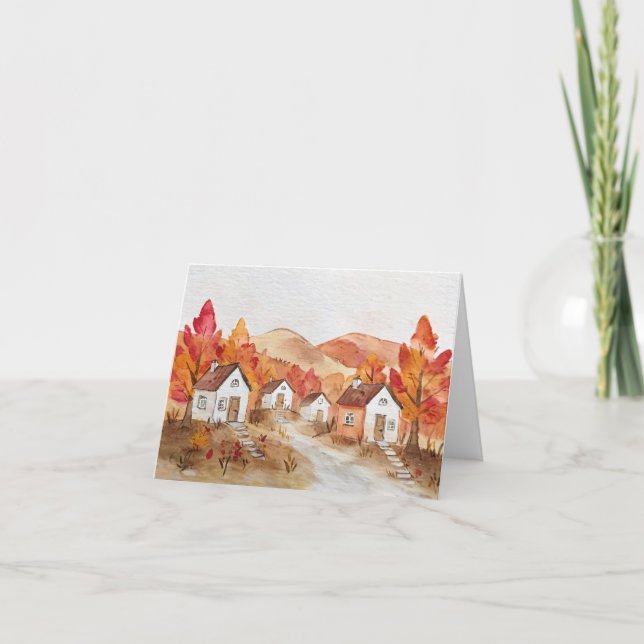 Cartão Autumn na Virginia Watercolor (Frente)