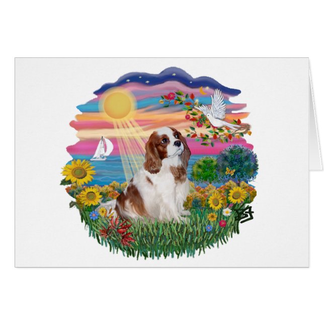 Cartão Autumn Sun - Blenheim Cavalier (Frente Horizontal)