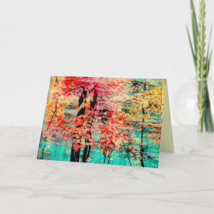 Cartão Autumn tapestry, Fall greeting cards, trees