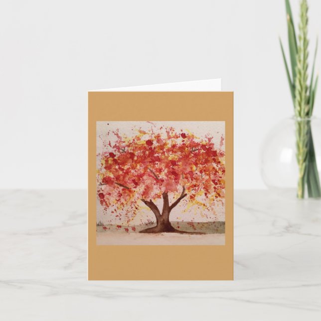 Cartão Autumn Tree Note Cards (Frente)