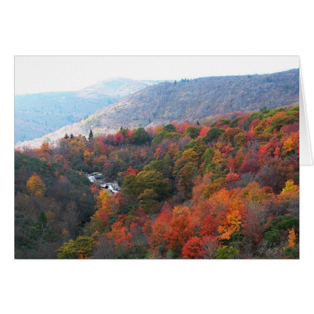 Cartão Autumn Waterfall (Frente Horizontal)