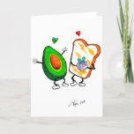 Cartão Avacado and Toast Birthday Card<br><div class="desc">Inside is blank. Artist, Thom Phelps, challenged himself in 2019 to draw birthday doodles for his Facebook friends, instead of just writing "happy birthday" on their FB pages. By the end of the year he had 195 drawings. Some of them were popular enough with friends or favorites of Thom's and...</div>